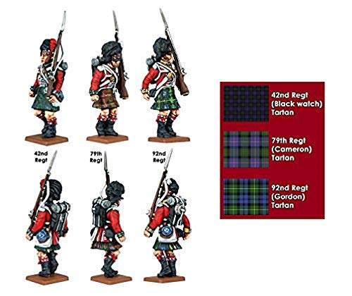 Victrix VX0006 - British Napoleonic Highland Center Companies - Juego De Cajas con 60 Figuras con Banderas - Miniaturas De Plástico De 28 mm Napoleónicas
