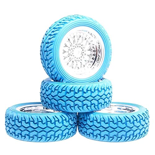 VIKEP Cobertura De La Rueda De Plástico Rally Neumáticos Compensados ​​6mm Aptos para HSP 1:10 Rally En Carretera Coche RC 2084-8019 (Color : Blue)