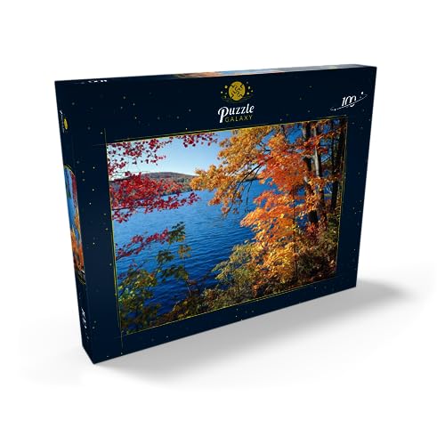 Vista del Lago Waramaug En Indian Summer, Connecticut, Estados Unidos - Premium 100 Piezas Puzzles - Colección Especial MyPuzzle de Puzzle Galaxy