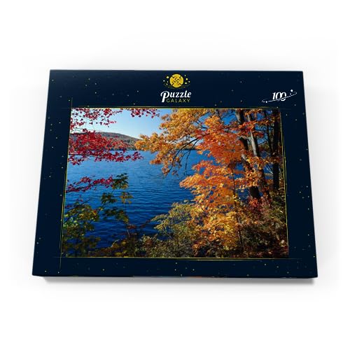 Vista del Lago Waramaug En Indian Summer, Connecticut, Estados Unidos - Premium 100 Piezas Puzzles - Colección Especial MyPuzzle de Puzzle Galaxy