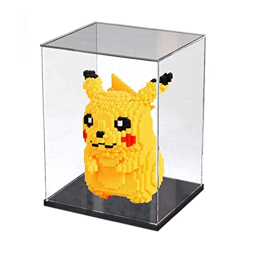 Vitrina de Acrílica Transparente para Lego Funko Pop Figuras Vitrinas de Exposición Antipolvo para Juguetes Caja Expositora Acrílica Transparente para Las Colecciones【Negro, 25x20x30cm】