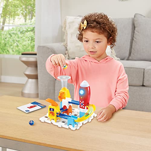 VTech – Marble Rush, extensión electrónica de Circuito de Bolas para Cohete, Sonidos y Luces, Juego de construcción, 3 Piezas, 3 Bolas, Regalo para niños a Partir de 4 años – Contenido en francés