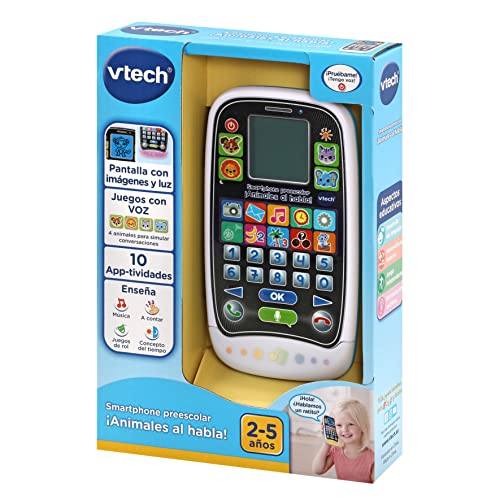 VTech - Smartphone Preescolar Animales al Habla, Teléfono Inteligente Educativo, Juguete para niños +2 años, Versión ESP