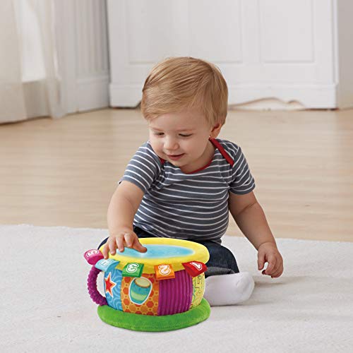 VTech Tambor Luces mágicas | Juguete para bebé +6 Meses | Bilingüe español-inglés | Más de 100 Canciones, melodías, Frases y Sonidos | Versión ESP | Multicolor, Color, único (3480-612547)