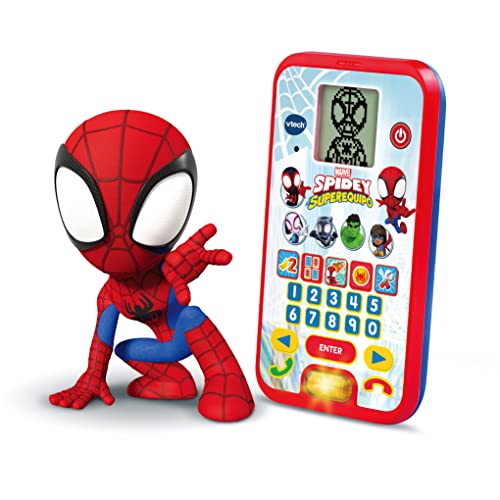 VTech - Teléfono educativo de Spidey y su superequipo, Juguete para niños +3 años, Versión ESP