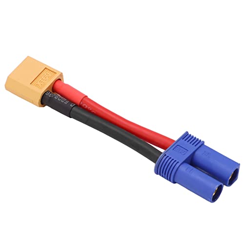 Wallfire XT60 to EC5 Cable para RC Car High Sil Durable Compatibility XT60 Male to EC5 Female Cable2 XT60 Male to EC5 Female Cable XT60 to EC5 Connector Adapter Cable XT60 to EC5 12AWG Cable XT60