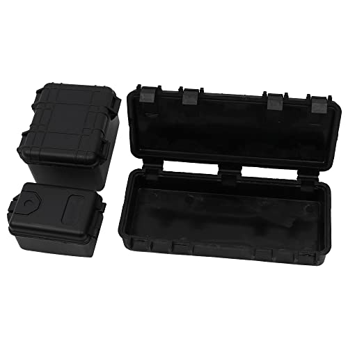 WANGCL 3 uds Caja de Herramientas RC Accesorios de decoración de Maletero para 1:10 RC Crawler Car Traxxas Trx4 Axial Scx10 90046 CC01 D90 D110-negro