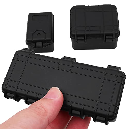 WANGCL 3 uds Caja de Herramientas RC Accesorios de decoración de Maletero para 1:10 RC Crawler Car Traxxas Trx4 Axial Scx10 90046 CC01 D90 D110-negro