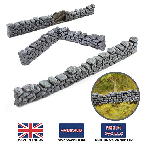 War World Gaming Muro de Piedra Seca con puerta sin pintat WWS Scenery Manufacturer