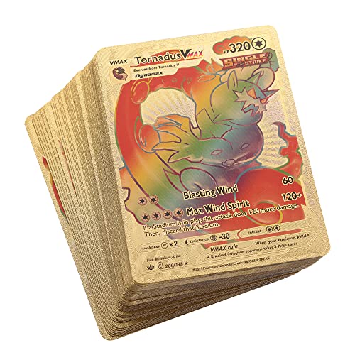 Way North Nuevo 55 Cartas Pok de Lamina con Alto Ataque, Material de PVC, Cartas de Colección, Version Ingles (Arco Iris)