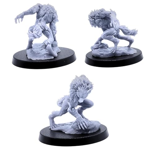 Werewolf Brute - Figura en miniatura de lobos de lobo de 28 mm, Dungeons and Dragons en miniatura, Bestia Guerrero Fantasía Juegos de mesa