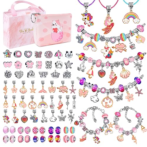 WEVOL Kit para Hacer Pulseras Niñas, Regalo Niña 5-13 Años, Pulseras Niña Manualidades Joyas Abalorios para Hacer Pulseras Regalos Juguetes Niñas Juguete Regalo 4 5 6 7 8 9 10 11 12 13 14 Años