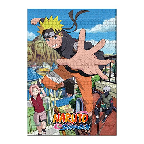 Winning Moves Puzzle 1000 Piezas Naruto Shippuden Retorno a Konoha - Rompecabezas 1000 Piezas Adultos y Niños