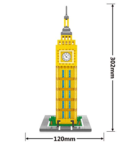 Wise Hawk Modelo de Arquitectura para armar con nanobloques. Big Ben de Londres. Tamaño Grande.