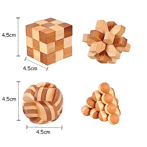 WishesMar 22 Piezas Rompecabezas de Madera y Metal Juego de Ingenio IQ Inteligencia Puzzle Educativos Juguetes para Adultos Niños y Adolescentes Tamaño 5.0CM #3