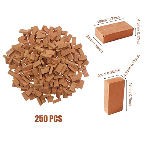 Woohome 250 Pz Mini Ladrillos Piedra Ladrillos en Miniatura 1:16 Rojo Mini Ladrillos Pequeños para Micro Paisaje, Bricolaje Casa de Muñecas Ladrillos Diorama Hada