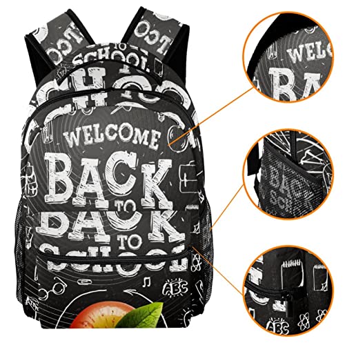 WOSHJIUK Mochila escolar Bolsa de viaje,bienvenida de regreso a la escuela,Mochila para paseo al aire libre Mochila pequeña