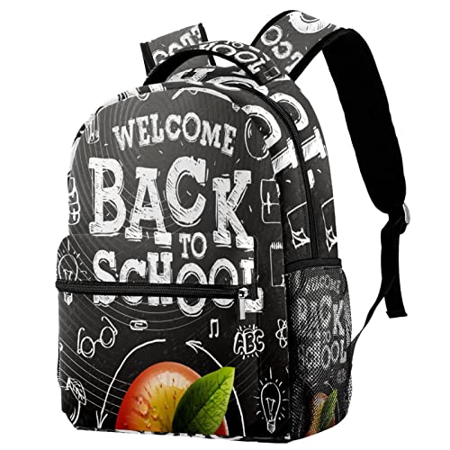 WOSHJIUK Mochila escolar Bolsa de viaje,bienvenida de regreso a la escuela,Mochila para paseo al aire libre Mochila pequeña