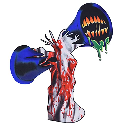 WOUND Disfraz de Siren Head SCP, SCP-6789 Trajes Tipo Mono con Estampado 3D, Juego de Terror SCP Foundation Ropa Disfraz Body con Máscara, para niños de 3 a 15 años,Blanco,140