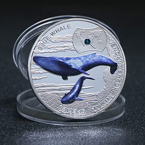 Wudaizhi Africa Animal Coin Set 10pcs Monedas De Animales En Peligro De Extinción De África con Monedas De Metal Chapadas En Plata De Diamante para Regalos De Año Nuevo De Navidad