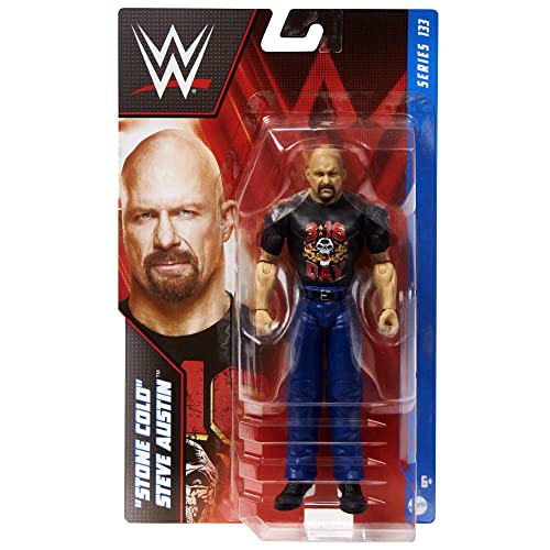 WWE HDD34 Stone Cold Steve Austin - Figura de acción móvil de 15 cm para Jugar y coleccionar, Juguete para niños a Partir de 6 años