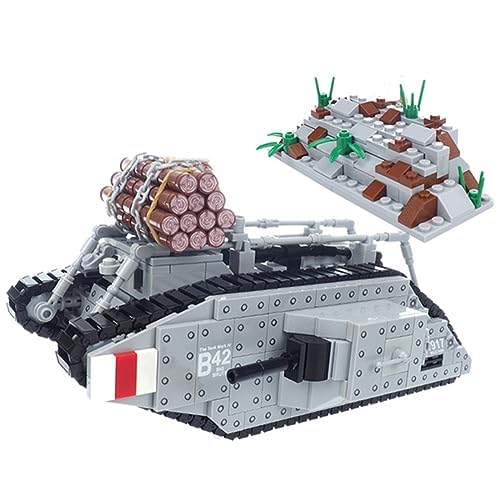 WWI Militar Mark Type IV - Bloques de construcción con minifigura y pieza de arma, 797 unidades, modelo de tanque militar, juego de armas, juguete compatible con Lego