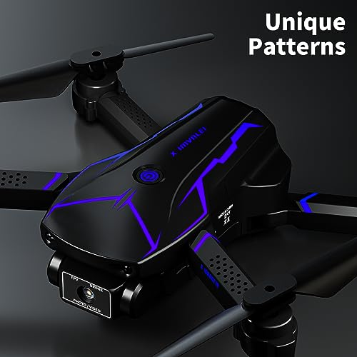 X19 Mini Drones con Cámara 720P Plegable Dron, APP Control Drone para Principiantes para Adulto, FPV Helicopter Quadcopter con Control Remoto, 3 Modos de Velocidad, Retención de Altitud, 2 Baterías