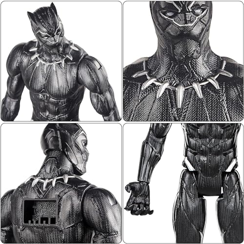 Xingsky Black Panther Figura, 30 cm Muñeca Pantera Negra, Pantera Negra Juguete para Niños a Partir de 3 Años