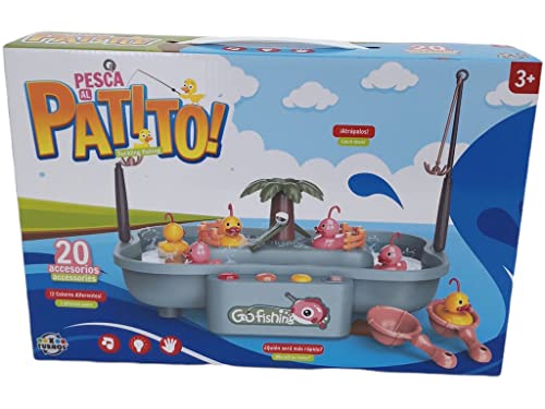 XTURNOS Juego Pesca Al Patito Rosa 20 Accesorios