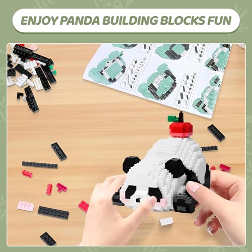 YANGUN Micro Bloques de Construcción 3 en 1, 983 Piezas Panda Lindos Animales de Construcción, Mini Bloques de Construcción de Animales, Panda Mini Building Blocks