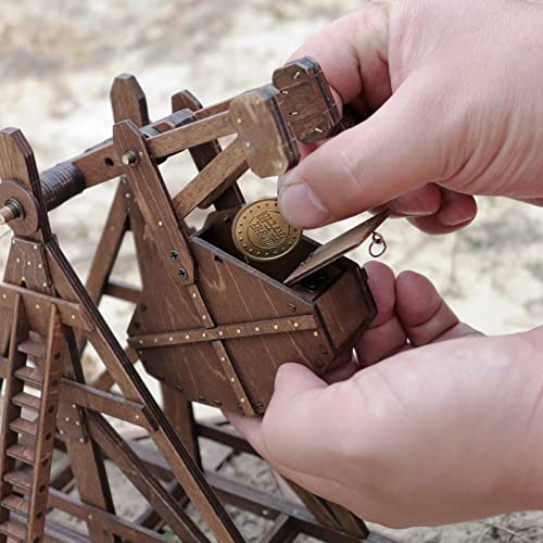 YAQUMW El Mini Contrapeso Trebuchet Europa Medieval Siege Chariot Catapult Armas DIY 3D Rompecabezas de Madera Modelo Kits para Adultos Proyectos Stem Juguetes Regalo para niños/niñas