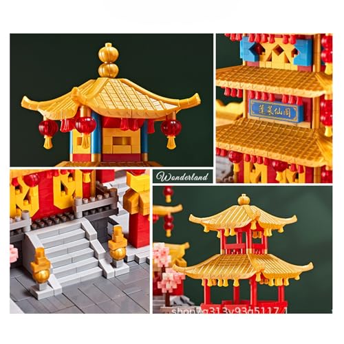 YAXRO Architecture Penglai Immortal Pavilion Juego De Bloques De Construcción,5146 Piezas Kits Construcción De Modelos De Arquitectura Modular Famosos Chinos,Juguetes para Niños Adultos A