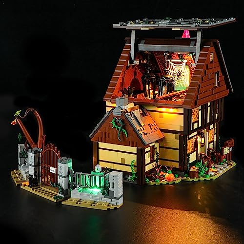 YEABRICKS Kit de Luces LED para Lego-21341 Ideas Disney El Retorno de Las Brujas: Cabaña de Las Hermanas Sanderson Modelo de Bloques de Construcción (Juego de Lego NO Incluido)