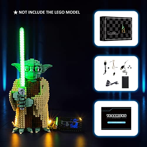 YEABRICKS Kit de Luces LED para Lego-75255 Star Wars Yoda Modelo de Bloques de Construcción (Juego de Lego NO Incluido)