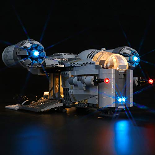 YEABRICKS Kit de Luces LED para Lego-75292 Star Wars The Mandalorian Bounty Hunter Transport Modelo de Bloques de Construcción (Juego de Lego NO Incluido)