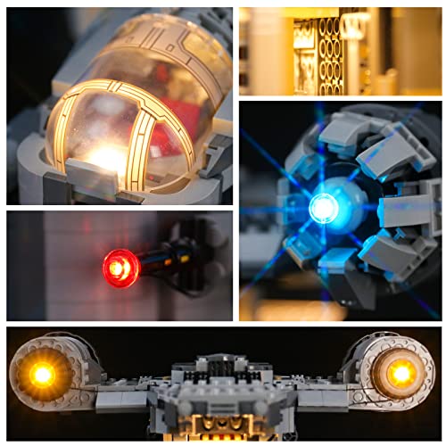 YEABRICKS Kit de Luces LED para Lego-75292 Star Wars The Mandalorian Bounty Hunter Transport Modelo de Bloques de Construcción (Juego de Lego NO Incluido)