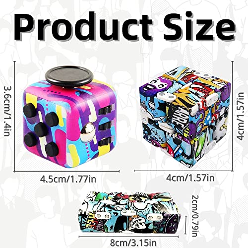 Yeefunjoy Juego de 2 Juguetes para Fidget, Juguetes Colorido Fidget Cubo Graffiti Infinito Cubo, Killing Time Juguete Anti-ansiedad Anti-Stress Cube Toys Juguetes para niños y Adultos TDAH, Autismo