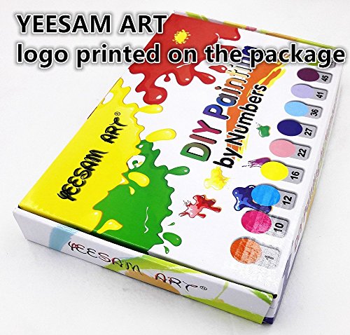 Yeesam Art - Kit de pintura por números para niños y adultos, incluye lienzo con dibujo de ciervo, diseño digital, para decoración de hogar (40,6 x 50,8 cm)