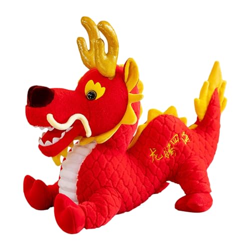 YMIKEA Lucky Dragon Plush, 2024 Jumping Dragon Plush Toy, Muñeca De Dragón Chino Hecha a Mano con Cola Larga, Lucky Dragon Plush Dolls Decoración para El Festival De Primavera, Decoración del Hogar