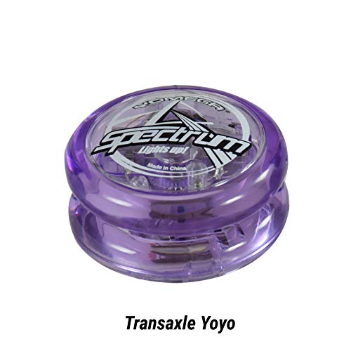 Yomega Spectrum – Light up Fireball Transaxle YoYo with LED Lights for Intermediate, Advanced and Pro Level String Trick Play + Extra 2 Strings & 3 Month Warranty (Purple)