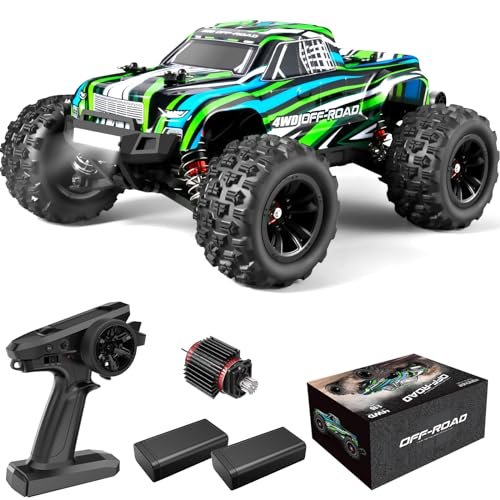 YONCHER YC380 Pro Coche Teledirigido Adulto,1/16 Brushless Motor 62+Km/h 4WD Offroad Coche RC Truck,4x4 Crawler Camiones con 2 Baterías para Niños