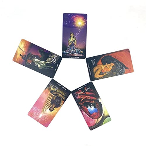 Yuechuxiao Las Cartas del Tarot de los videntes de la luz con guía para Principiantes, Baraja de Tarot y Baraja de Oráculo, Herramientas de adivinación para Contar el Futuro