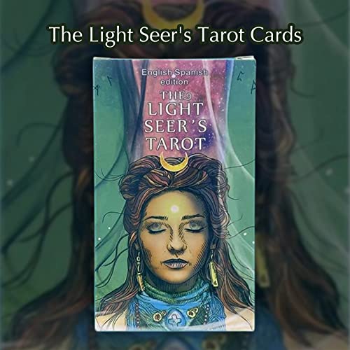 Yuechuxiao Las Cartas del Tarot de los videntes de la luz con guía para Principiantes, Baraja de Tarot y Baraja de Oráculo, Herramientas de adivinación para Contar el Futuro