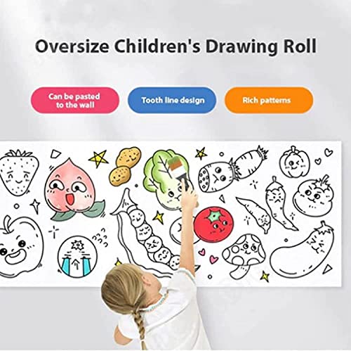 ZANLION Childrens Drawing Roll,Drawing Roll for Kids,Childrens Drawing Paper Roll,Colouring Drawing Paper Roll (Dinosaur Land 119 * 11.8 Inches)