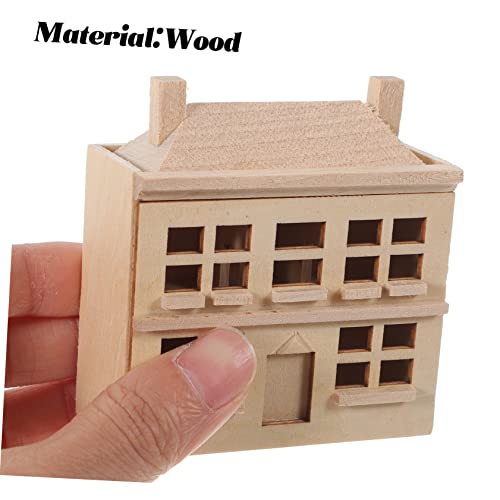 Zerodeko Casa De Muñecas Muebles Niños Casa De Madera para Pintar Retro Villa Modelo Madera Villa Modelo Jardín De Hadas Estatuilla Casa De Muñecas Kit Jugar Muebles Juguetes Miniatura