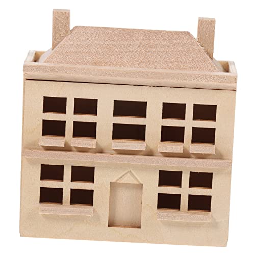 Zerodeko Casa De Muñecas Muebles Niños Casa De Madera para Pintar Retro Villa Modelo Madera Villa Modelo Jardín De Hadas Estatuilla Casa De Muñecas Kit Jugar Muebles Juguetes Miniatura