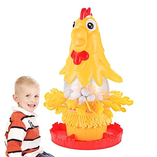 Ziurmut Pollo para Poner Huevos, Juguete para Poner Peluche eléctrico multijugador, Pollo para desplumar Huevos con Juguetes Cesta, Juguete Interactivo para gallinas educativas para Habilidades