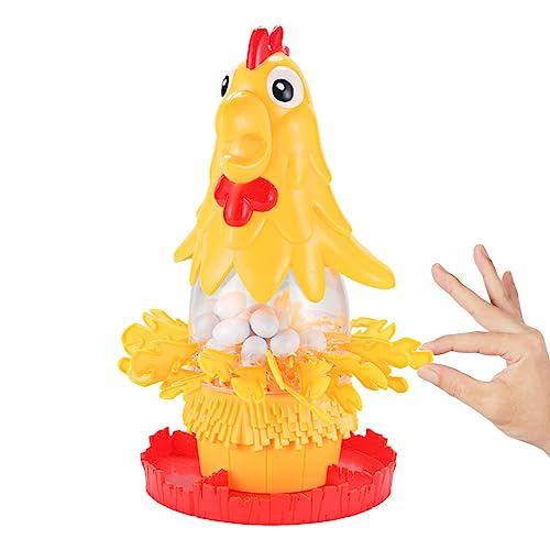 Ziurmut Pollo para Poner Huevos, Juguete para Poner Peluche eléctrico multijugador, Pollo para desplumar Huevos con Juguetes Cesta, Juguete Interactivo para gallinas educativas para Habilidades