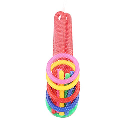 Zunedhys de lanzamiento de anillos Quoits Hoopla Set Quoits Piquetas Cuerda Objetivo Jardín de infantes Fiesta