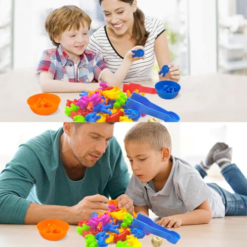 ZZQVIP Montessori Juguete Educativo 46 Piezas Clasificar Juegos, Animales con Tazas y Pinzas, Discriminación de Colores, Habilidades Finas Educativo Juego, para Niños 3 4 5 6 Años